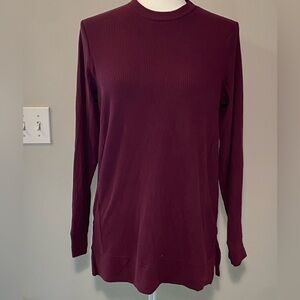Tommy John Zen ribbed long sleeve crew in port Royal (maroon) size small lounge
